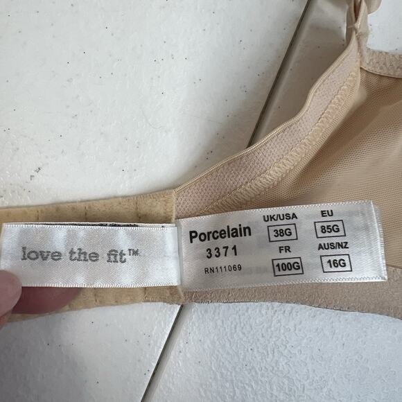 Panache 38G Porcelain Plunge Bra Seamless T-shirt Underwire Lightly Lined 3371 - Picture 14 of 16